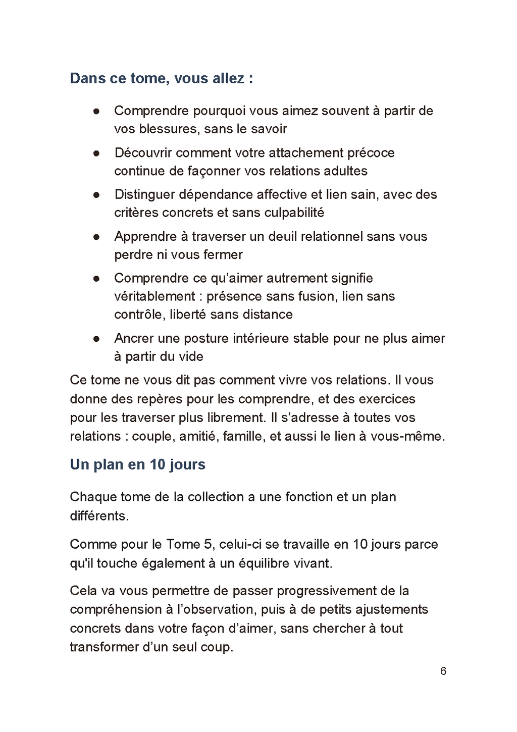 Ce que le lecteur va apprendre Tome 6