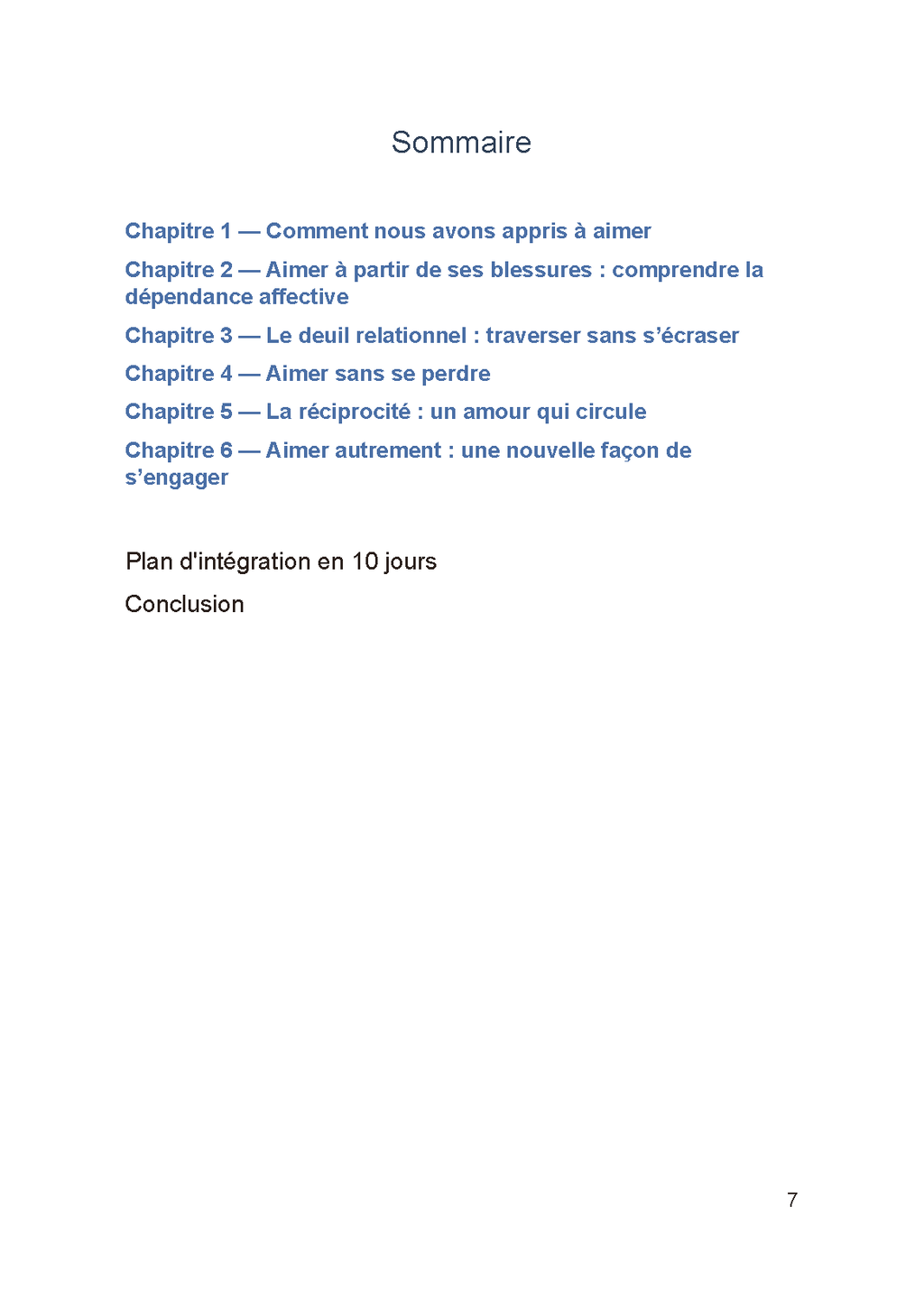 Sommaire tome 6