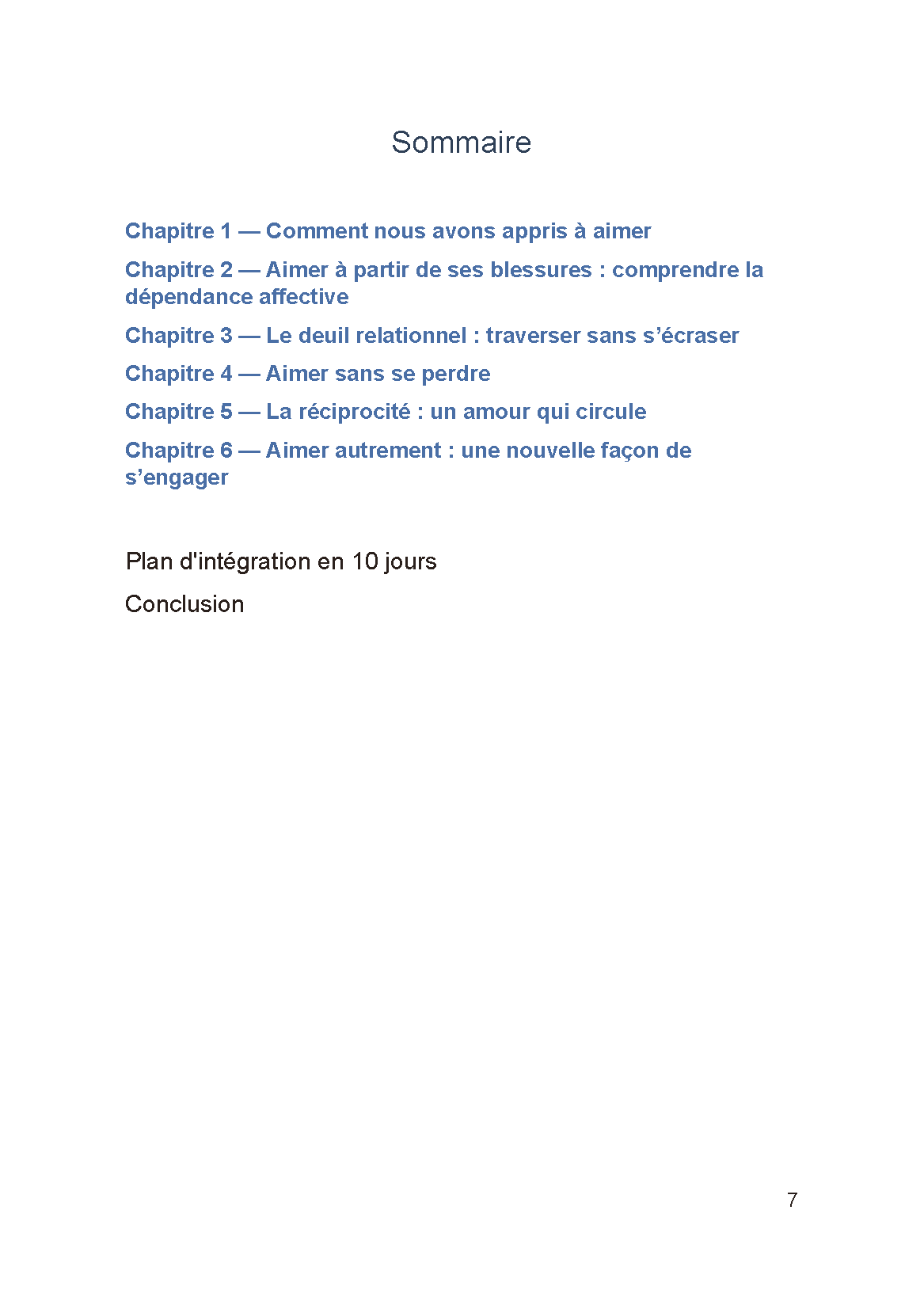 Sommaire tome 6